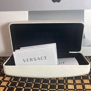 Vintage Versace White Hardcover Sunglass Eyeglasses Case